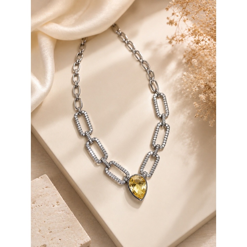 Bomb Party Held In Flight Citrine Hematite Necklace November 2025 NK11242 NEW‎